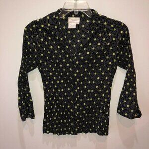 Clichy Long Sleeve Button Front Stretch Blouse Top